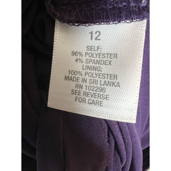 Dressbarn Women's Purple Sleeveless Faux Wrap Ruched Dress Size 12 (M) Stretchy - Picture 8 of 10